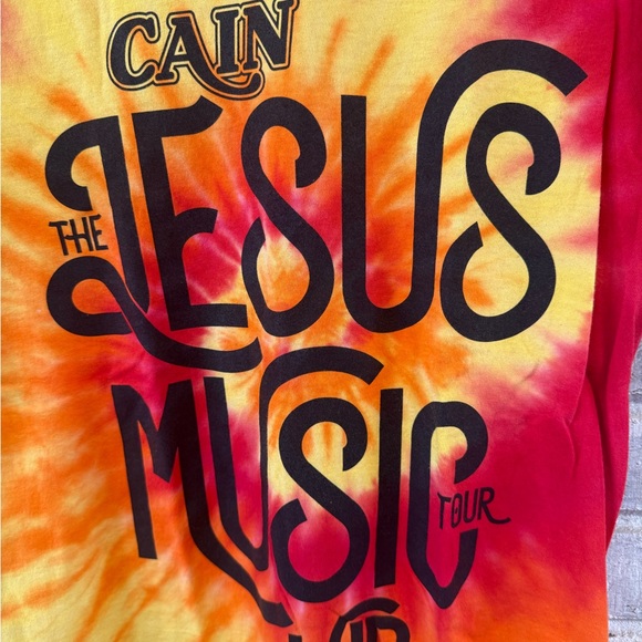 Tie-Dye 'The Jesus Music' Kids T-Shirt - Red & Yellow - Picture 2 of 4